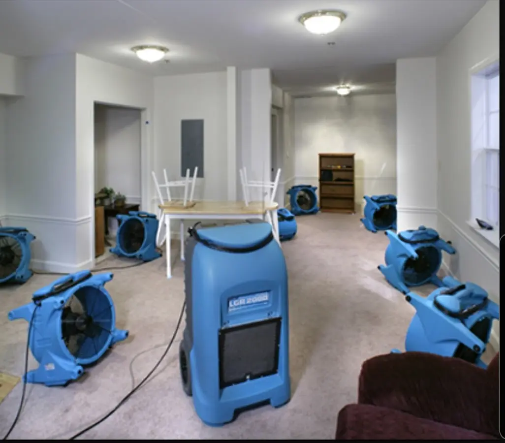 Air movers and dehumidifier setup for Water Extraction & Removal in Murrysville